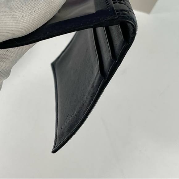 🇮🇹SOLD MICROGUCCISSIMA MENS WALLET LEATHER NAVY BLUE - Picture 11 of 13